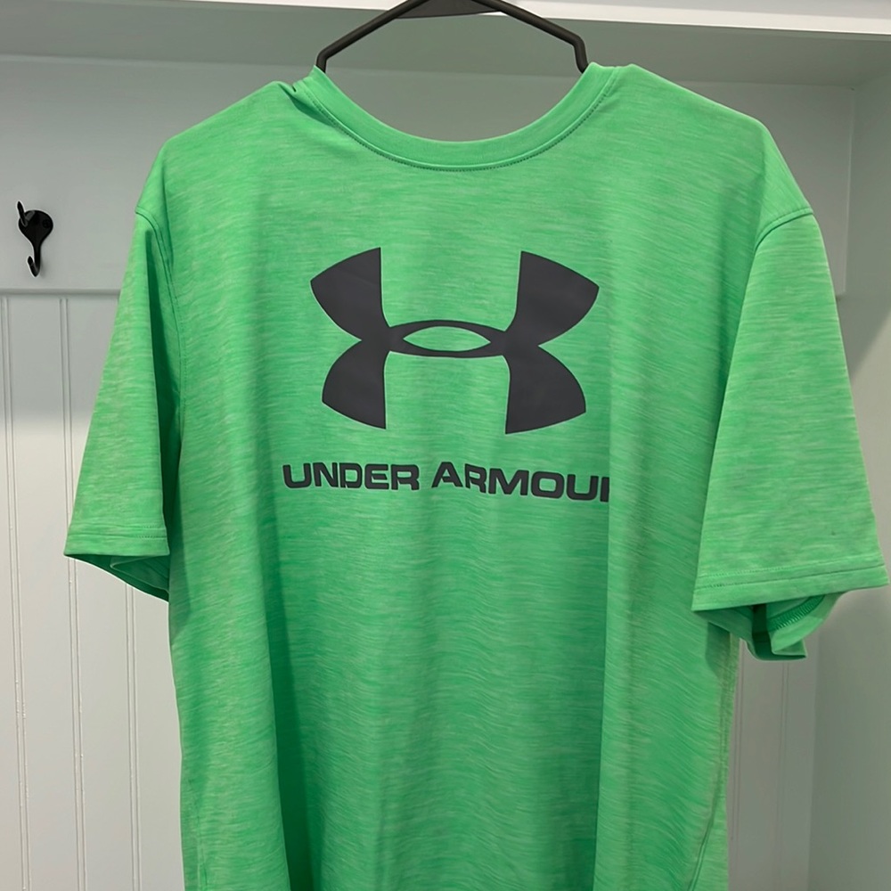 Neon green. UA shirt size XL